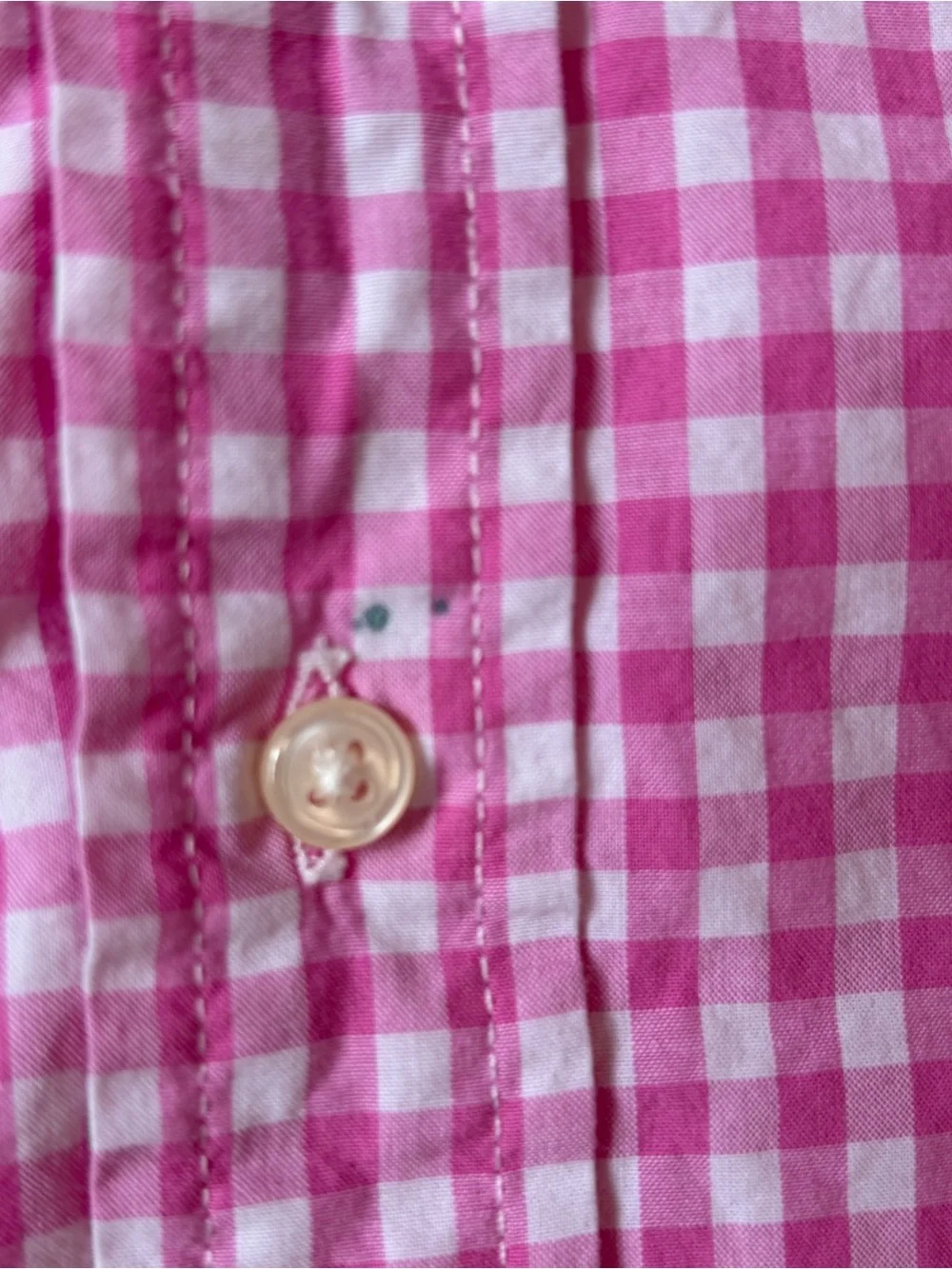 Polo Ralph Lauren Boys Pink Gingham Check Button Down Shirt Size 5 Flaw